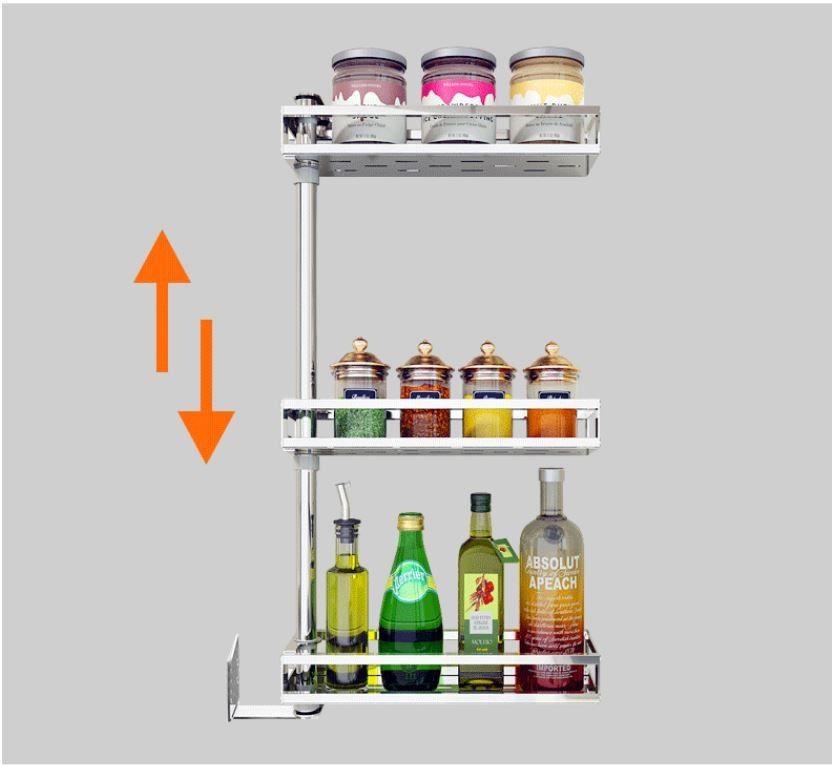 Eco - Friendly	Stainless Steel Wall Spice Rack Drilling On Wall Easy Cleaning