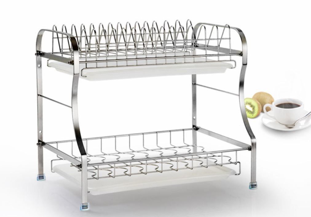 2 Tier Stainless Steel Storage Racks On Wheels Free Move For Home Kitchen