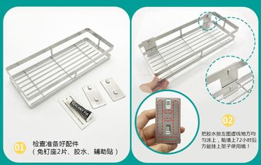 Wall Mounted Sanitary Ware Kitchen Storage Racks Single Layer Wall Wire Shelf