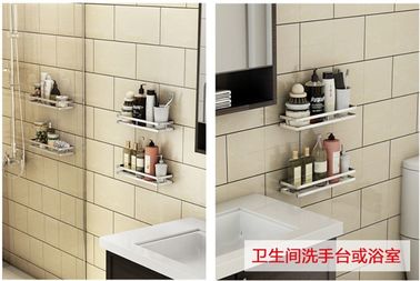 Wall Mounted Sanitary Ware Kitchen Storage Racks Single Layer Wall Wire Shelf