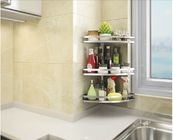 Wall Mounted Stainless Steel Kitchen Shelves , Adjustable Corner Kitchen Rack