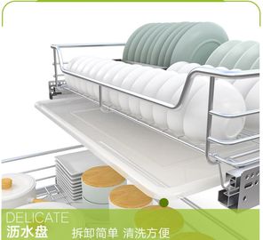 Soft - Closing Sliding Kitchen Pull Out Basket Powder Coating With Customized Color