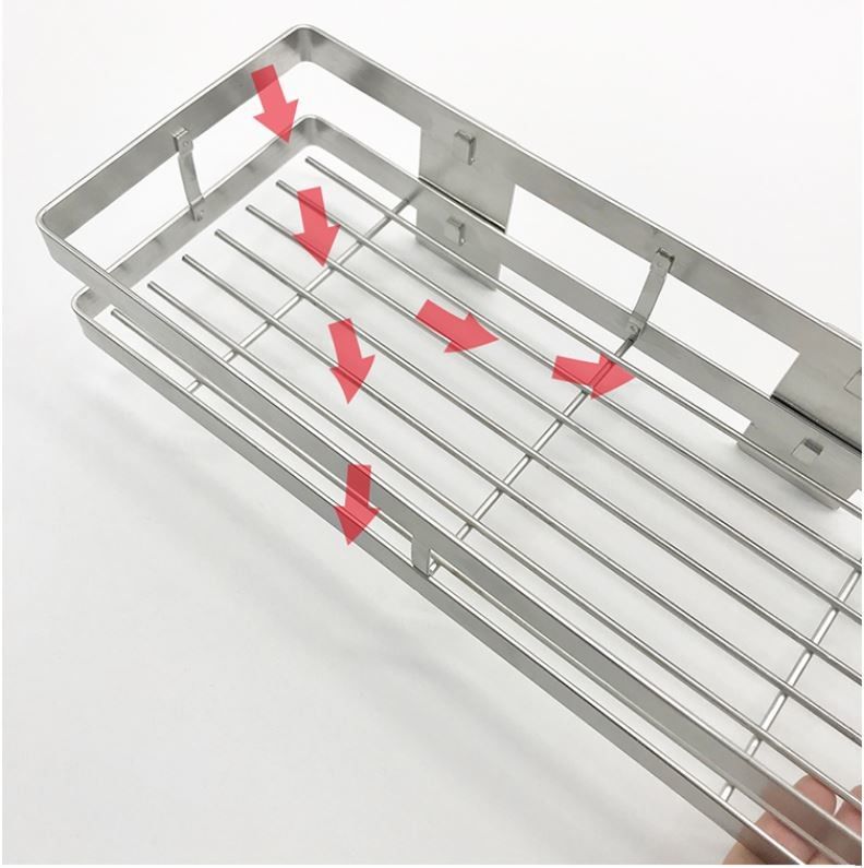 Wall Mounted Sanitary Ware Kitchen Storage Racks Single Layer Wall Wire Shelf