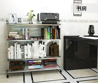 3-Tier Stainless Steel Storage Racks On Wheels Multi - Functional Saving Space